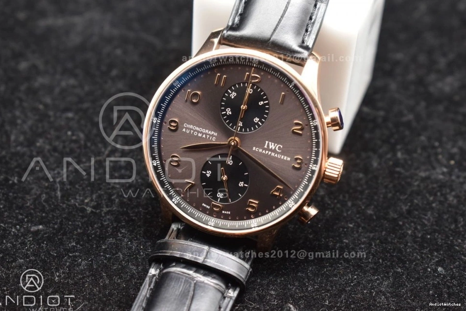 Chrono (Same Black ZF Best Edition Thickness Practical Portuguese 1:1 Genuine) on Strap A7750 IW371482 as Leather 444 0511